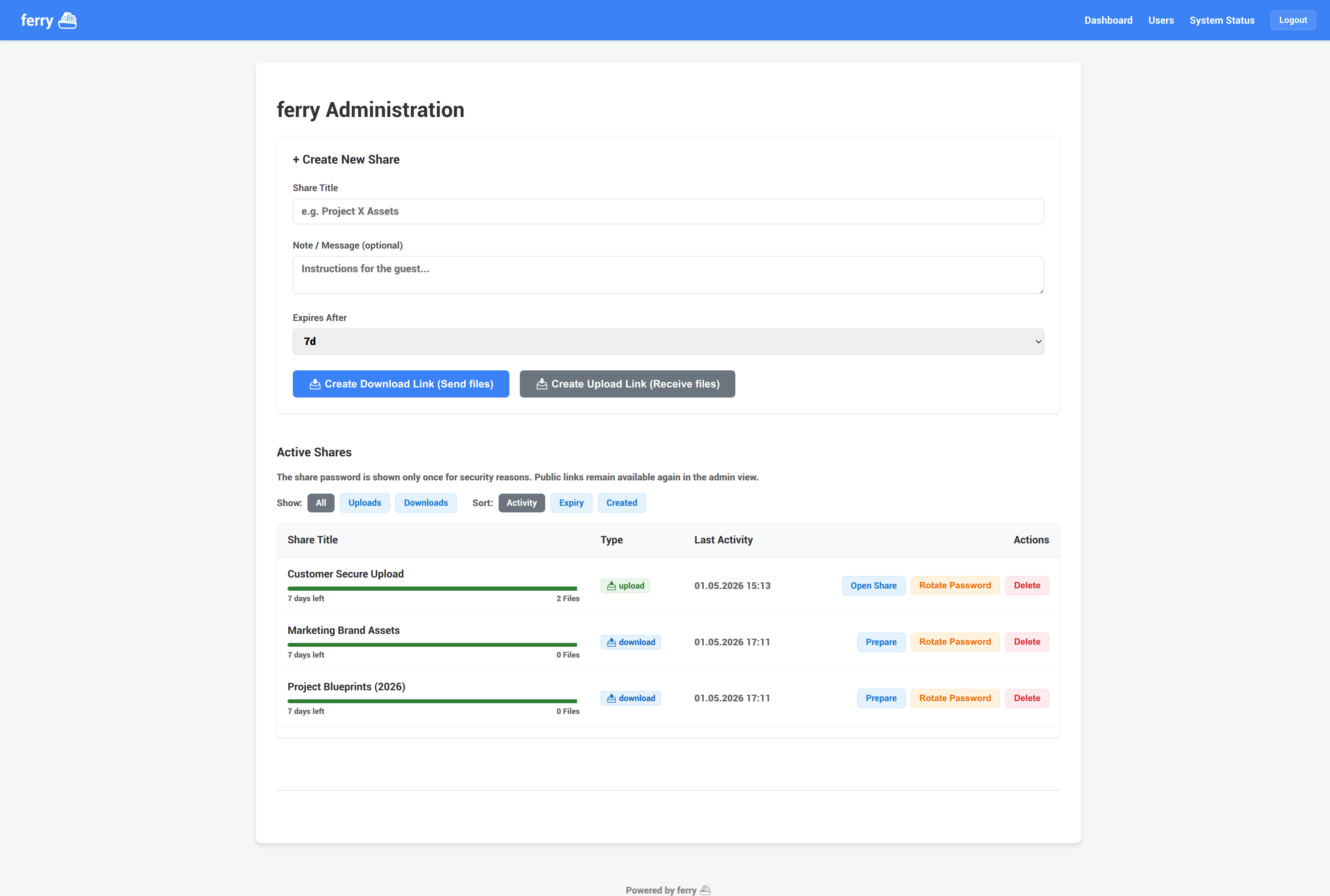 Admin Dashboard